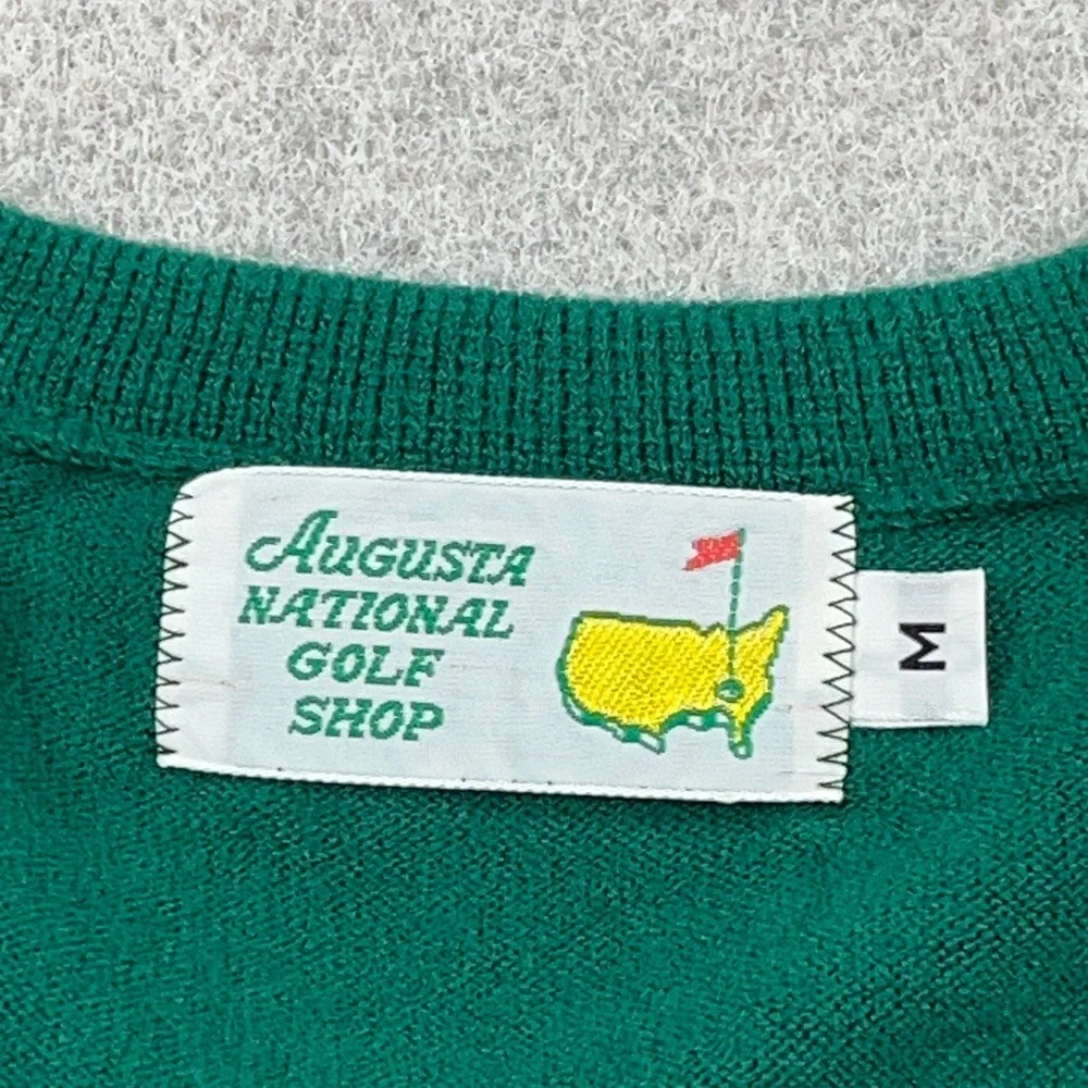 The Masters Sweater Men Medium Green V Neck Pullover Golf Orlon Acrylic 90s - Picture 4 of 10